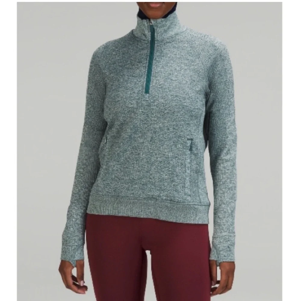LULULEMON Green Jasper Engineered Warmth Half Zip size 4